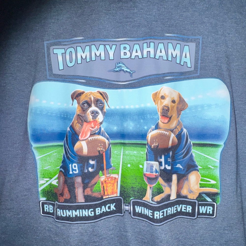 Tommy Bahama Short-Sleeve Pocket Tee men’s size 4xl Rumming Back Wine Retriever - Picture 3 of 8